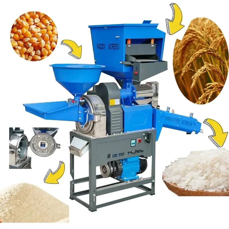 New  Commercial Rice Milling Machine Paddy Rice Miller Flour Mill Machine For Corn Paddy Rice Processing