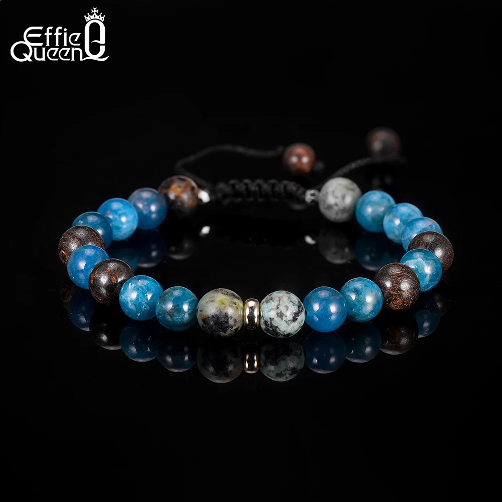 

EFFIE QUEEN Vintage Natural Turquoise Stone Bracelet Healing Crystal Ethnic Men Women Dainty Fashion Party Jewelry Gift GMB84
