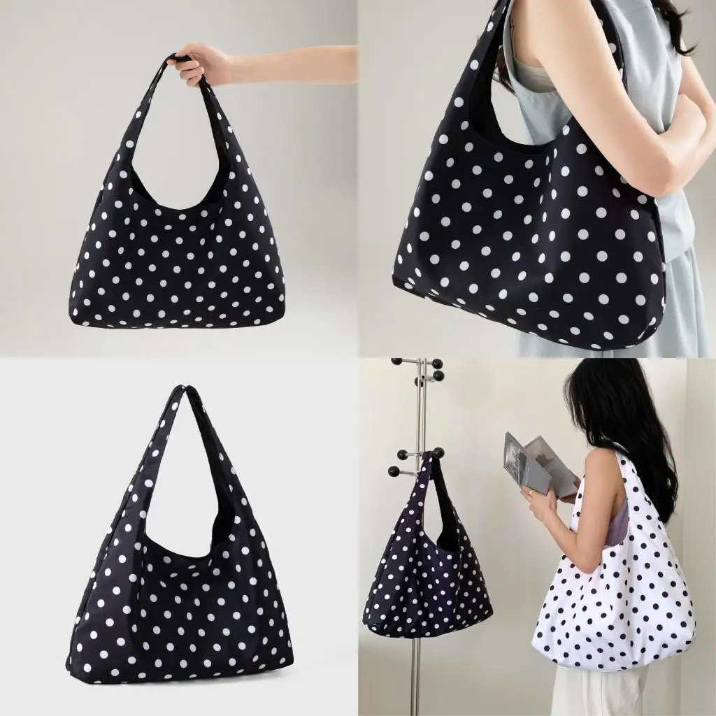 

D46D Contemporary Armpit Bag for Modern Women Dot Canvas Shoulder Bags Underarm Bags