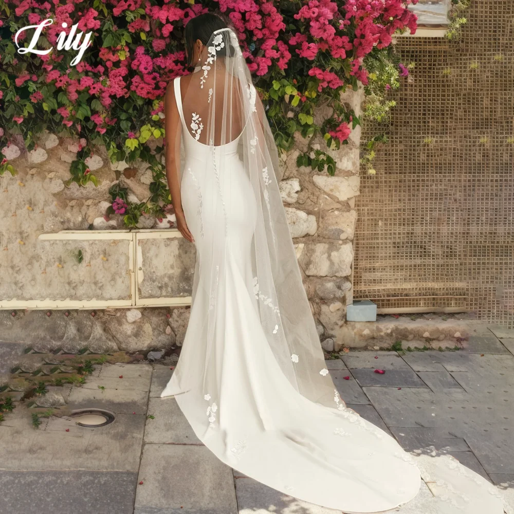 فستان حفلات أنيق باللون الأبيض من Lily بدون حمالات بدون ظهر فساتين لحضور الحفلات الموسيقية من الساتان حورية البحر لحفلات الزفاف وحفلات السهرة حسب الطلب