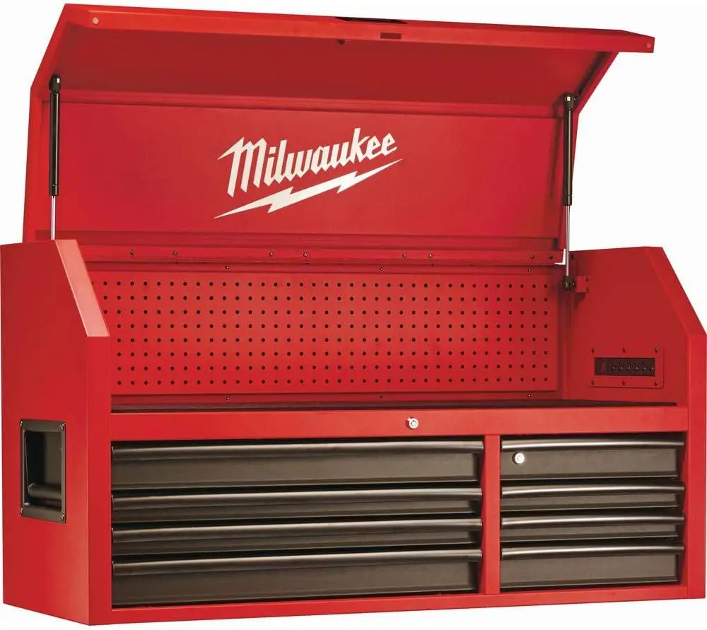 

Milwaukee 46 in. Стальной шкаф с 8 выдвижными ящиками, красный и черный