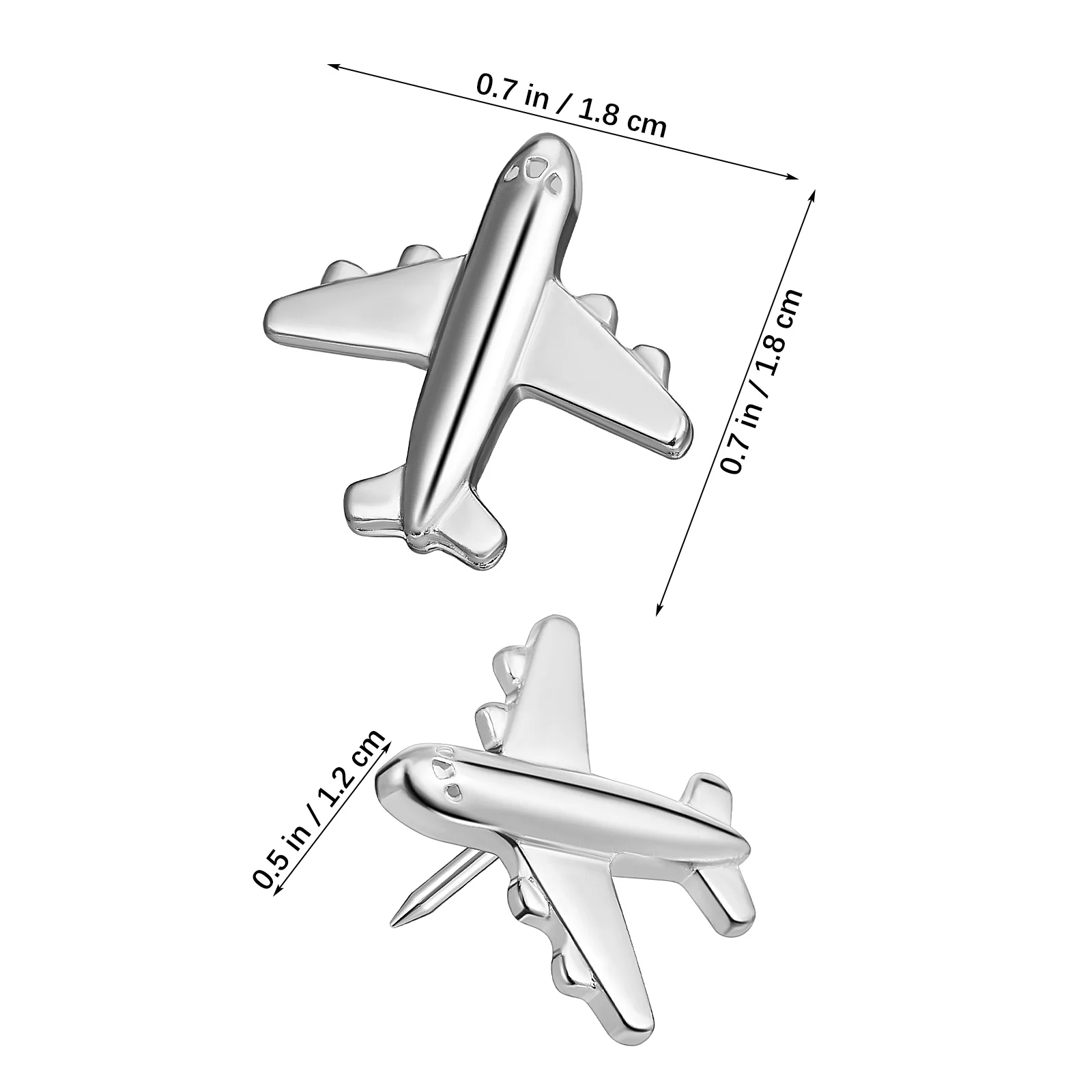 24 Stück Papier-Flugzeug-Push-dreidimensionale Metall-Flugzeug-Pinnwand-Pinnnadeln für die Wand, Reißzwecken, Kork