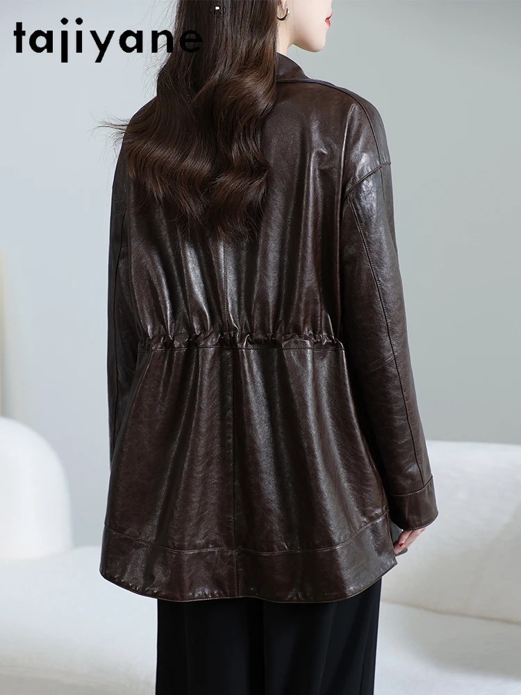 TAJIYANE 100% Top-grain Sheepskin Jacket Woman Mid-length Slim Genuine Leather Jackets Autumn Women Clothes 2025дубленка женская #5