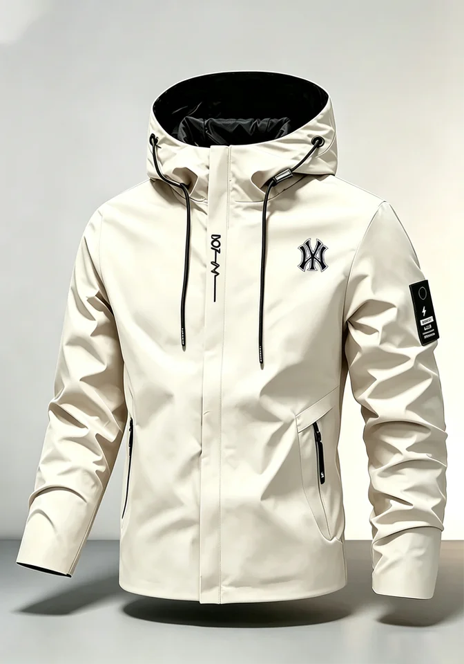2026 Men's Waterproof Raincoat Hooded Lightweight Cycling Jacket Street Style Hiking Windproof Outdoor Leisure