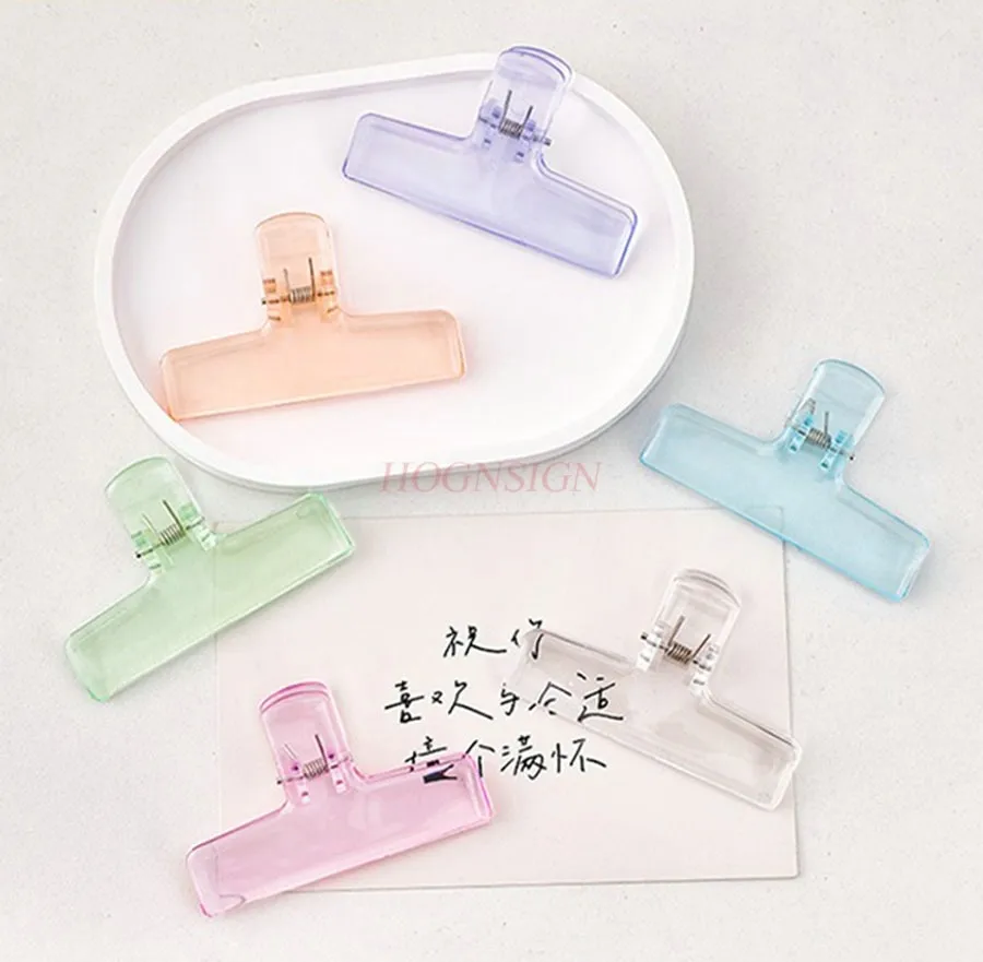 

1 шт., прозрачный зажим для длинного хвоста цвета конфетного желе, студенческий акриловый зажим, зажим для хранения экзаменационной бумаги, дорожная папка для купюр