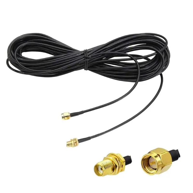 1 Piece 5m RF Extend Cable Converter Cord Copper Feeder Wire SMA To SMA Connector RG174 Router Antenna Extention Cable
