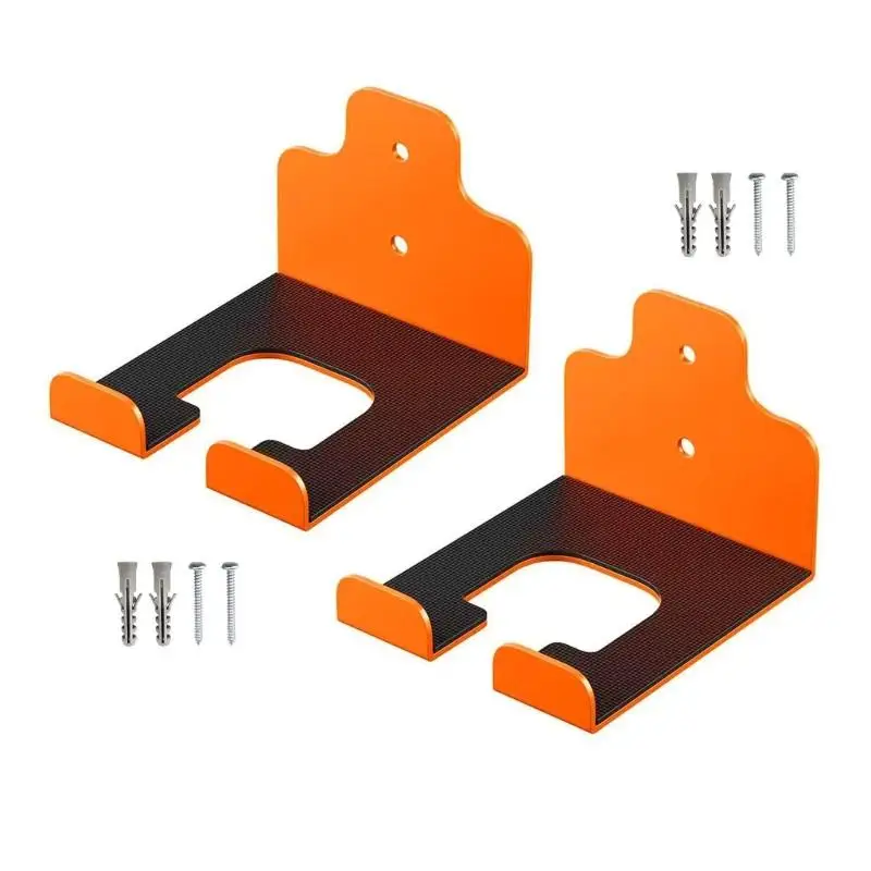 Wandmontierter Garten-Elektrowerkzeugständer, Metall-U-Nut-Garage-Aufbewahrungshalterung, 2er-Pack mit Schrauben für mit langem – Detail 4