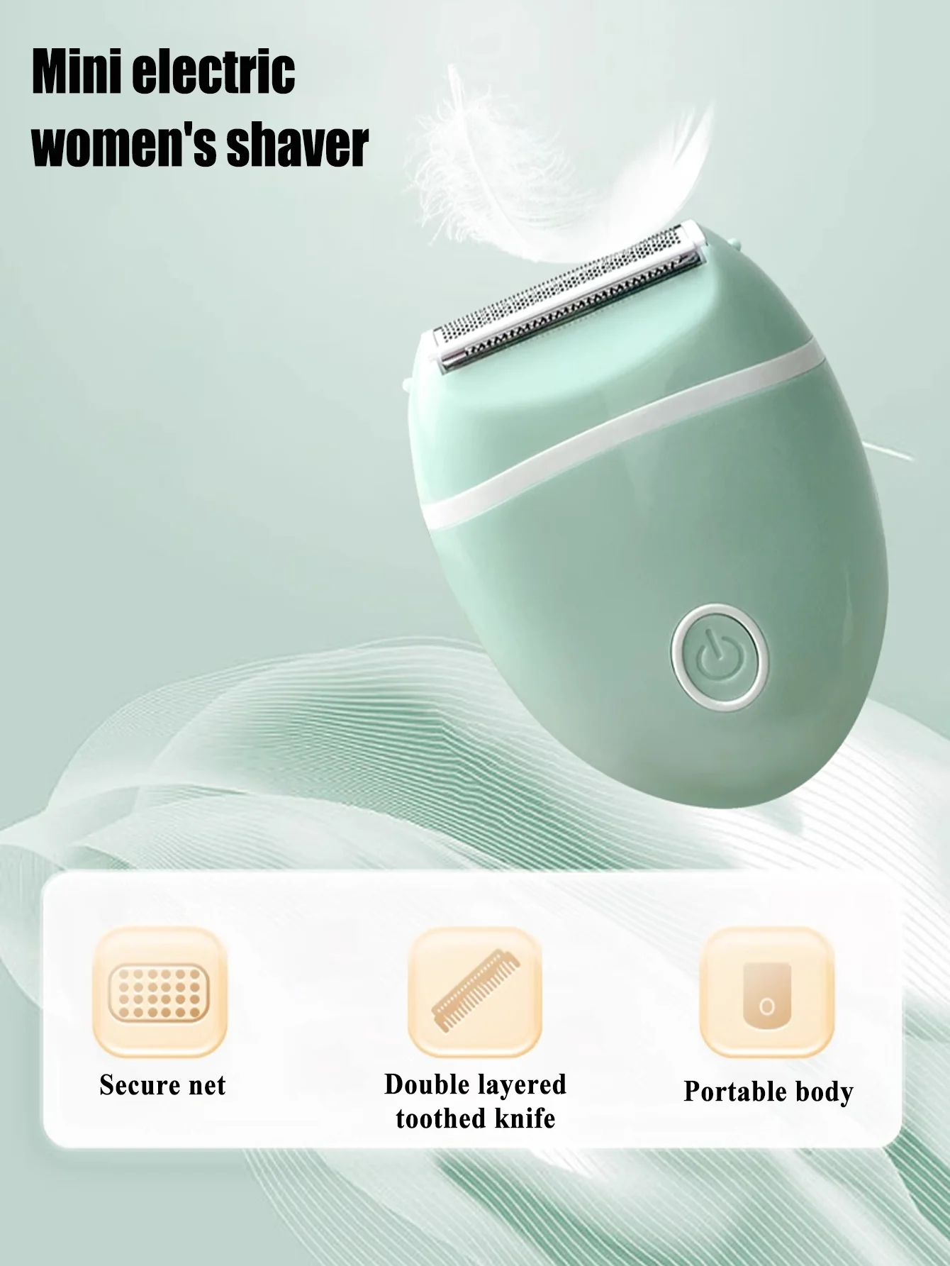 ماكينة إزالة الشعر الكهربائية للنساء، مدعومة ببطاريتين AAA، مناسبة للجسم بالكامل والوجه والساق والذراع وتشذيب الحلاقة تحت الإبط، المنتج لا يشمل البطاريات.