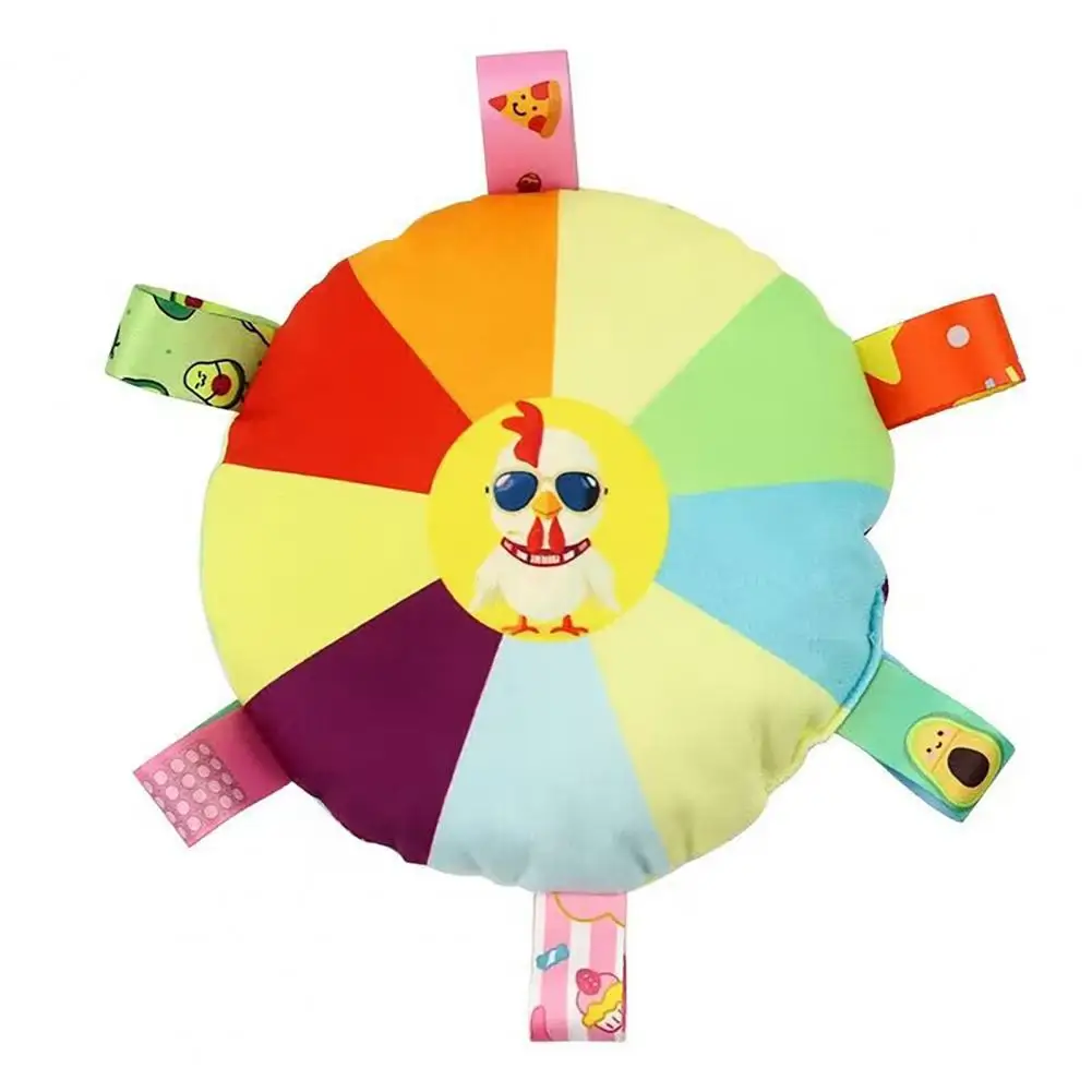 Simple Pet Plaything Soft Durable Pet Toy Rainbow Plush Flying Saucer Dog Toy with Bell Outdoor Training Game for Small for Fun