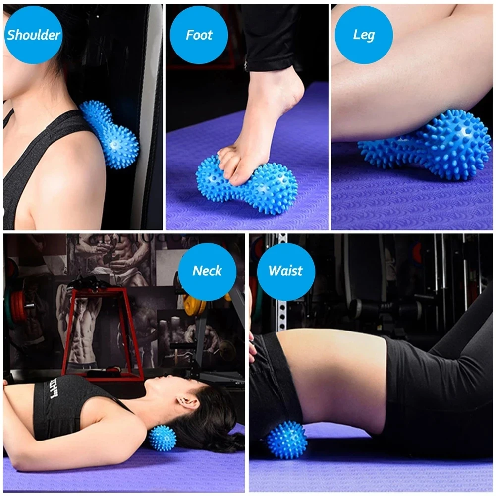 Peanut Massage Ball Foot Massage Fasciitis Acupoint Relief Active Back Foot Arch Pain Muscle Relaxation Yoga Exercise Fitness