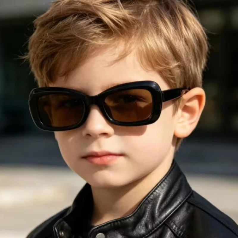 Kinder-Sonnenbrille mit UV400-Schutz, Retro-Katzenaugen-Vintage-Sonnenbrille für Kinder, bequeme, trendige, rechteckige Sonnenbrille für Jungen und Mädchen