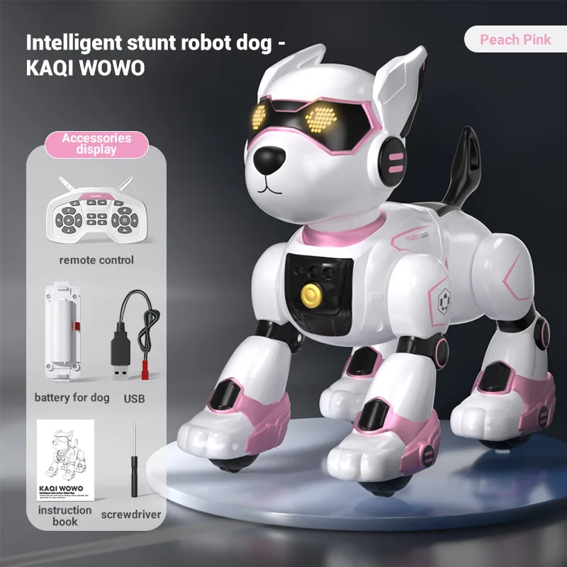 Inteligente rc robô eletrônico cão dublê comando de voz programável toque-sense música música para meninos meninas crianças brinquedos