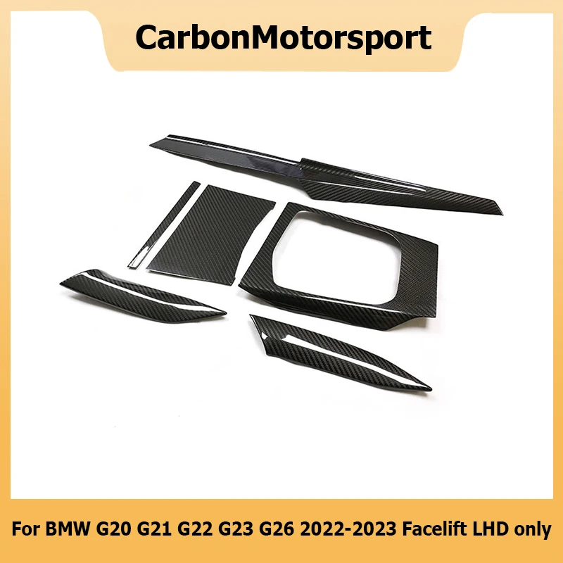 Внутренняя отделка из углеродного волокна, аксессуары, чехлы для BMW 3 серии G20 G21 4 серии G22 G23 G26 2022 2023, версия с левым рулем для подтяжки лица Внутренняя отделка из углеродного волокна, аксессуары, чехлы для BMW 3 серии G20 G21 4 серии G22 G23 G26 2022 2023, версия с левым рулем для подтяжки лица