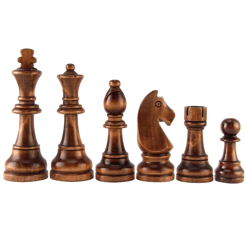 32pcs Wooden Chess Pieces Complete Chessmen International Word Chess Set Chess Entertainment Accessories