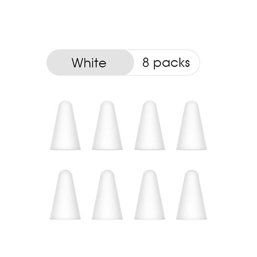 

8pcs Stylus Pen Tip Protector Silicone Protective Cap Silent Writing Dust Resistant Cover for Pencil Nib Cap Case