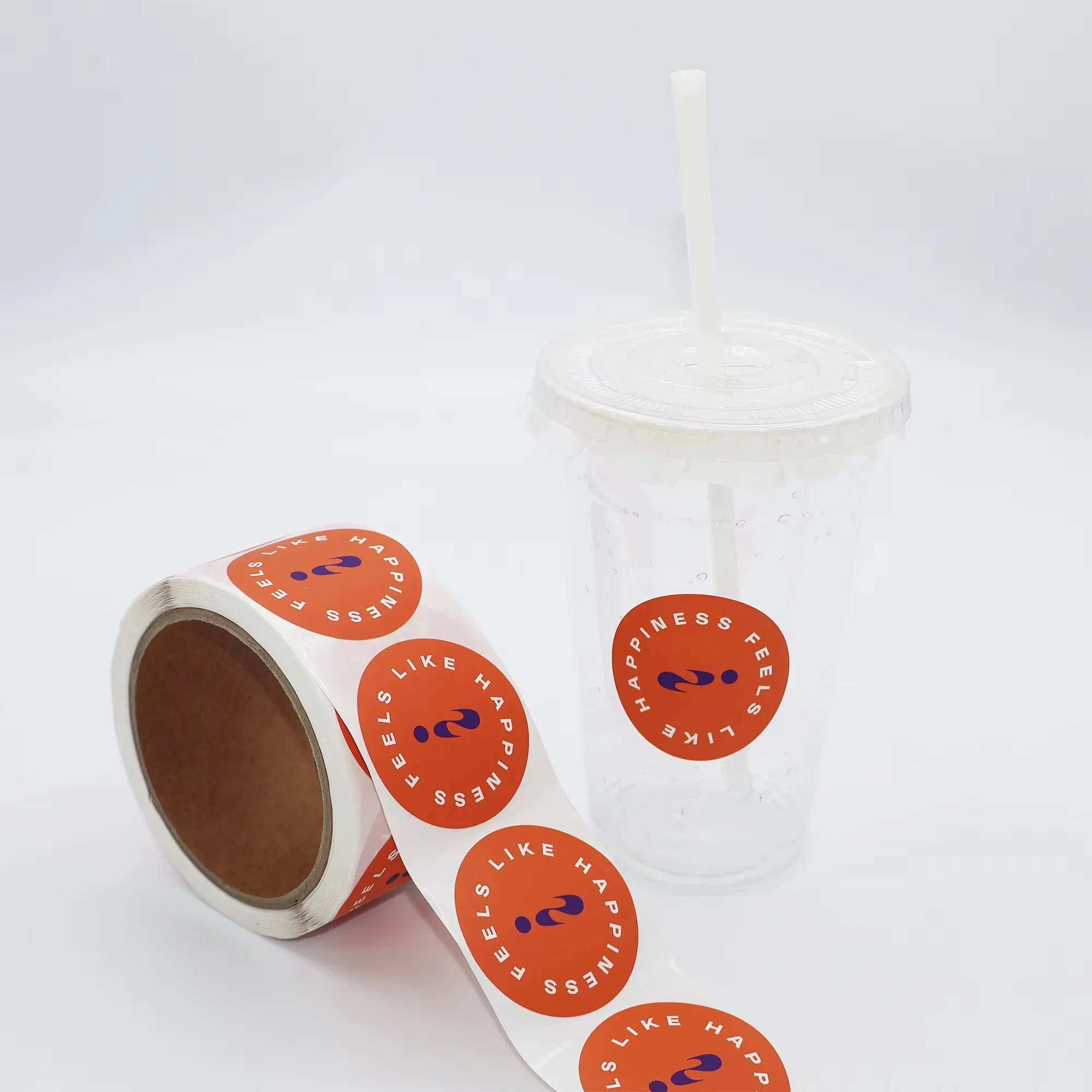 ملصقات شعار مستديرة مخصصة | لاصق فينيل مقاوم للماء | لفة ملصق ختم العلامة التجارية #1