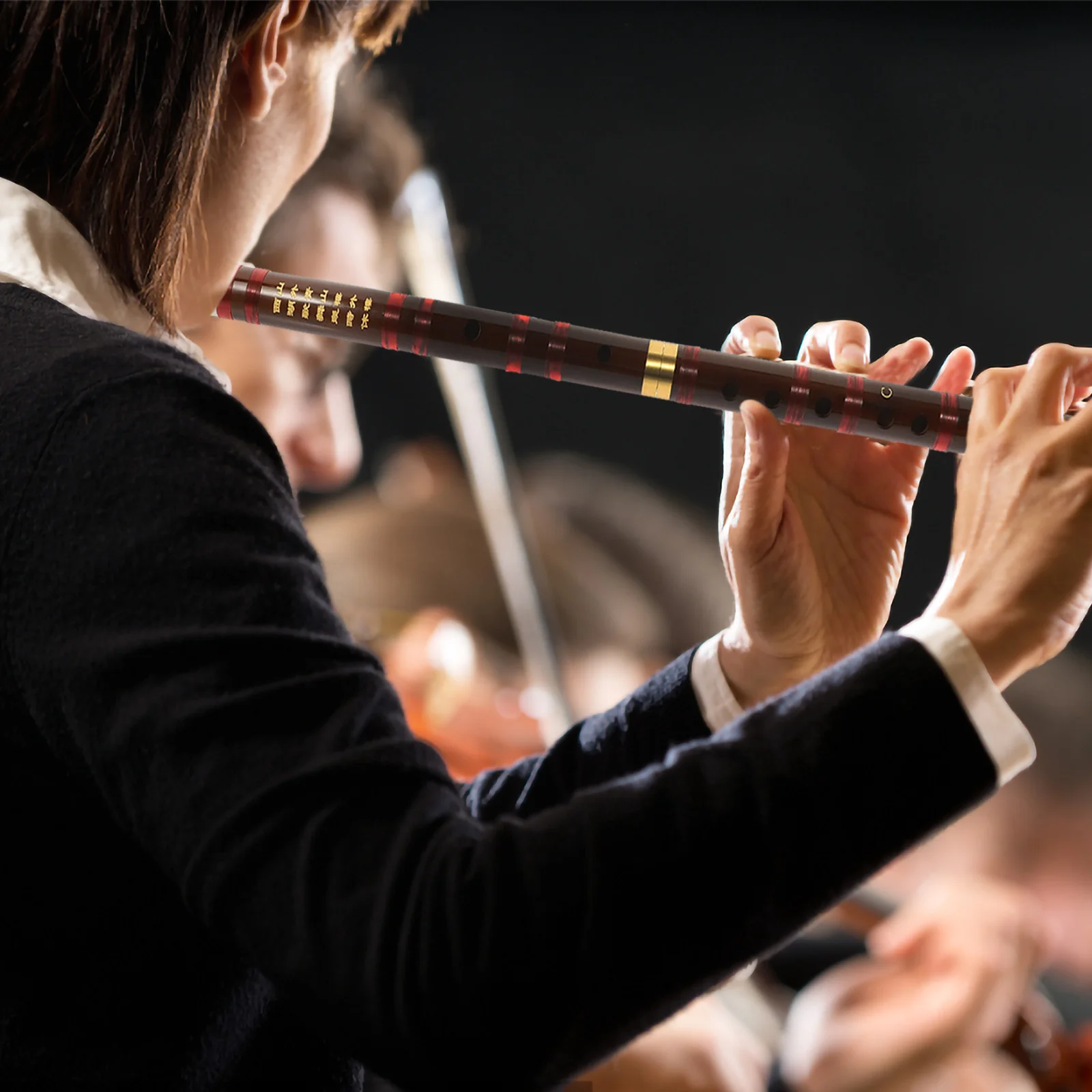 

1 set 1 Set Bamboo Flute Traditional Chinese Wind Instrument For Beginners With Chinese Knot Replacement Diaphragms Portable