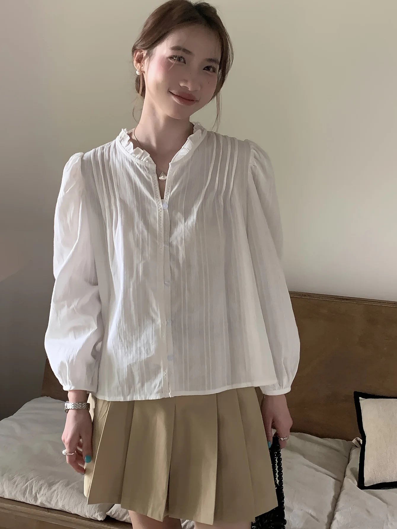 女性の長袖フルボタンダウンシャツ,新しい秋のコレクション