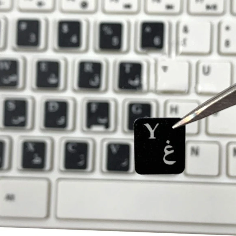 Thai Keyboard Sticker Black / White Letters on White / Black Background Durable