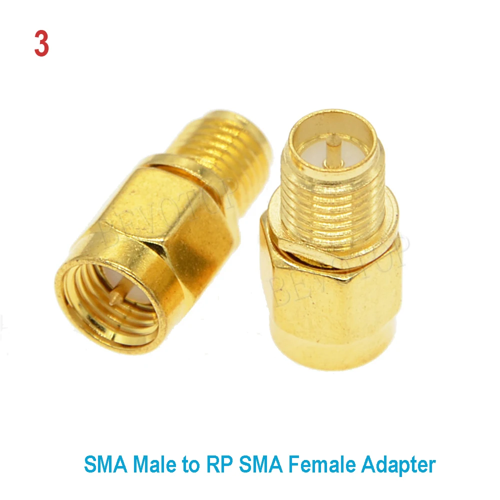 2Pcs/lot SMA/RP SMA Male to SMA /RP SMA Female Straight Adapter RF Coaxial Connector Converter for WIFI 4G Antenna Wholesale