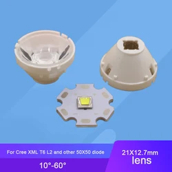 5pcs LED Lens with 21mm Holder For Cree XML T6 L2 XHP50 5050 Diode