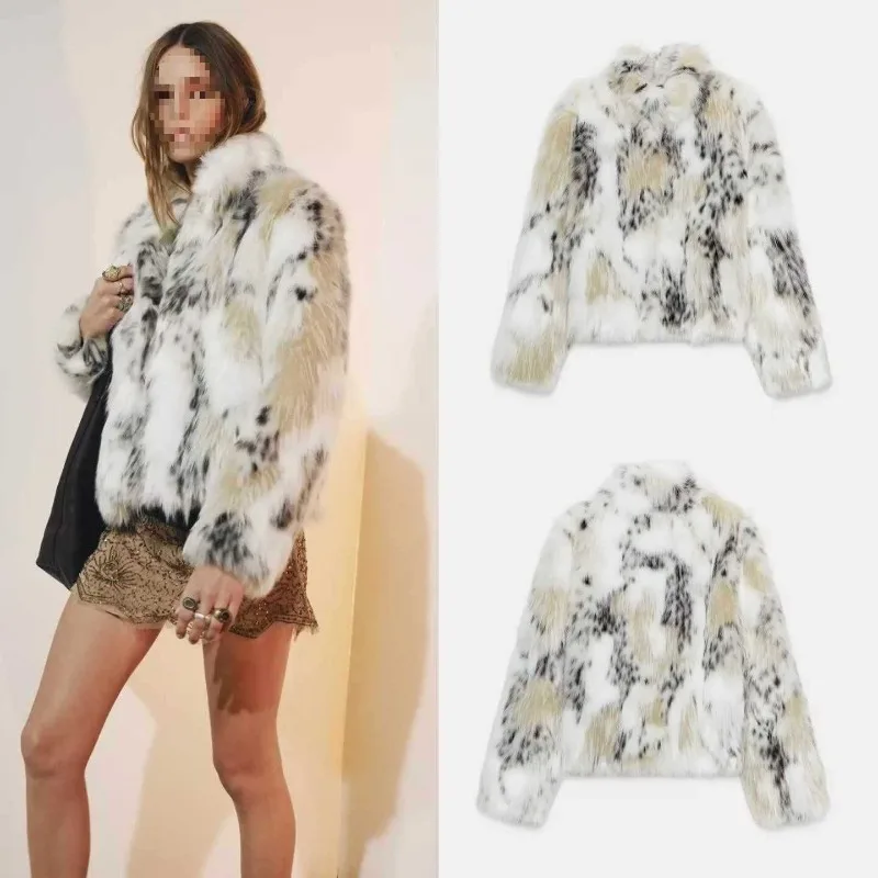 Casual leopardo jaquetas de pele do falso feminino manga longa botões jaquetas soltas moda 2025 outono inverno grosso quente outwears