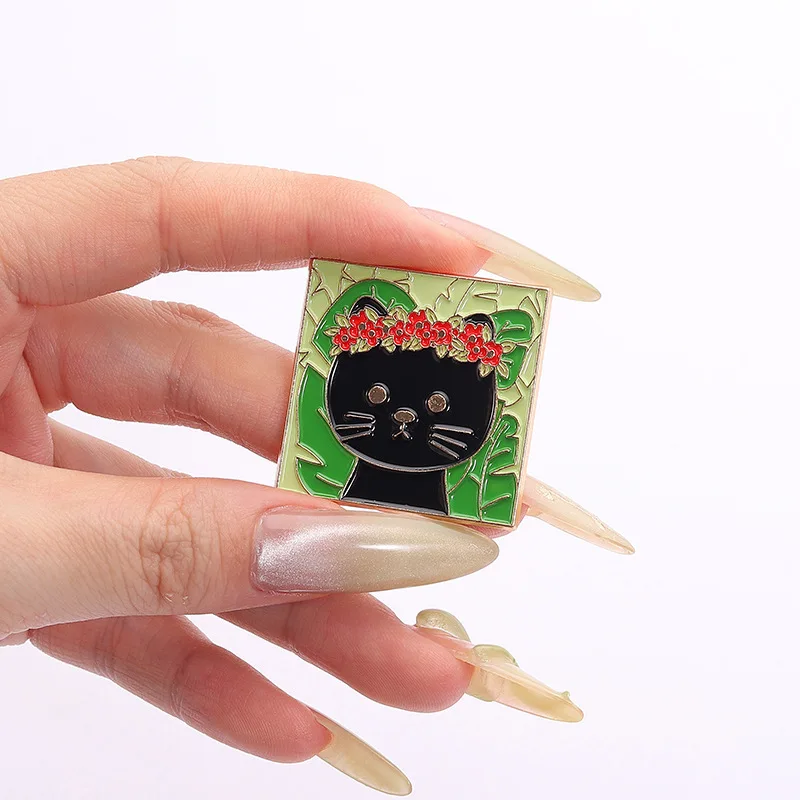 لطيف القط المينا دبابيس الإبداعية النفط اللوحة الفن القط دبوس الكرتون الحيوان بروش معدني الملابس التلبيب شارات مجوهرات هدية للأصدقاء