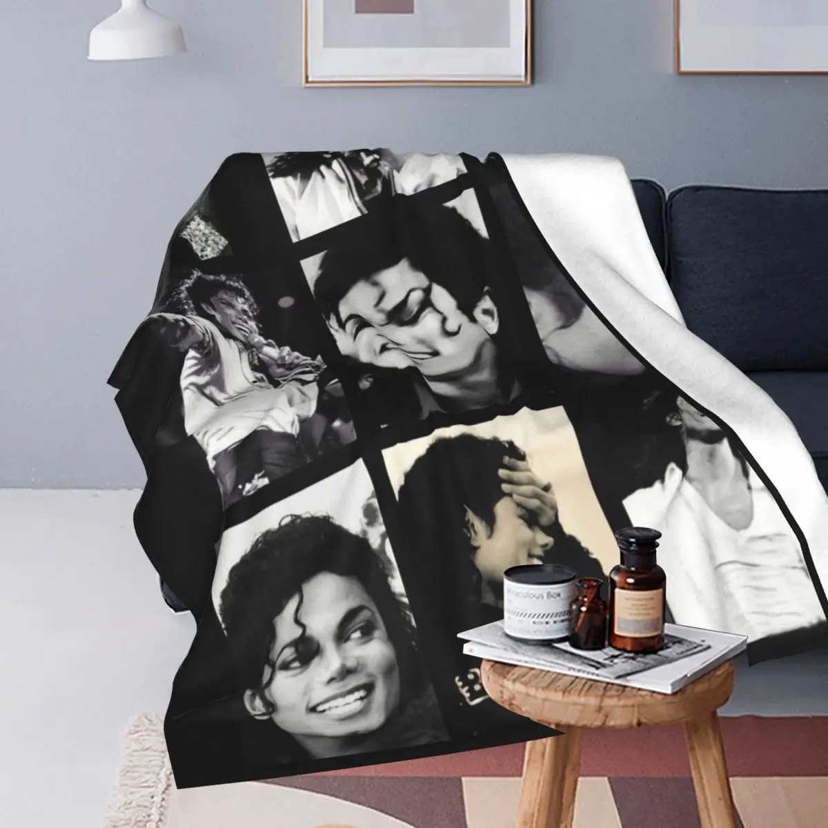 MJ M-Michaels Pop Singer Blanket J-Jacksons Photo Camping Flannel Throw Blanket Warm Soft Couch Chair Sofa Bed Bedspread Gift