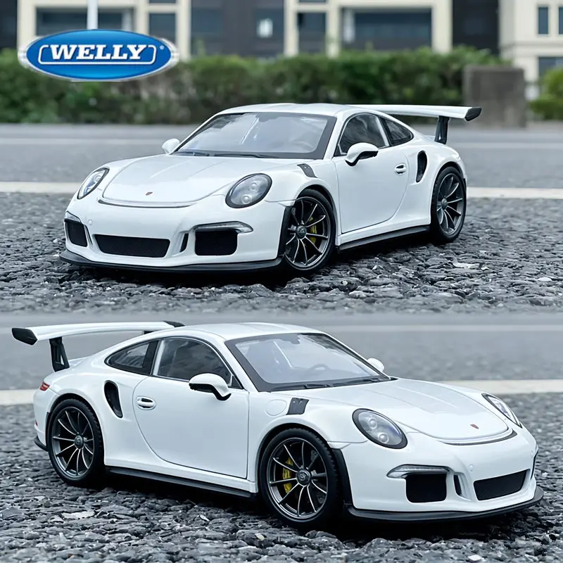 

WELLY 1:24 Porsche 911 GT3 RS Alloy Sports Car Model Diecast Metal Track Racing Car Vehicles Model High Simulation Kids Toy Gift