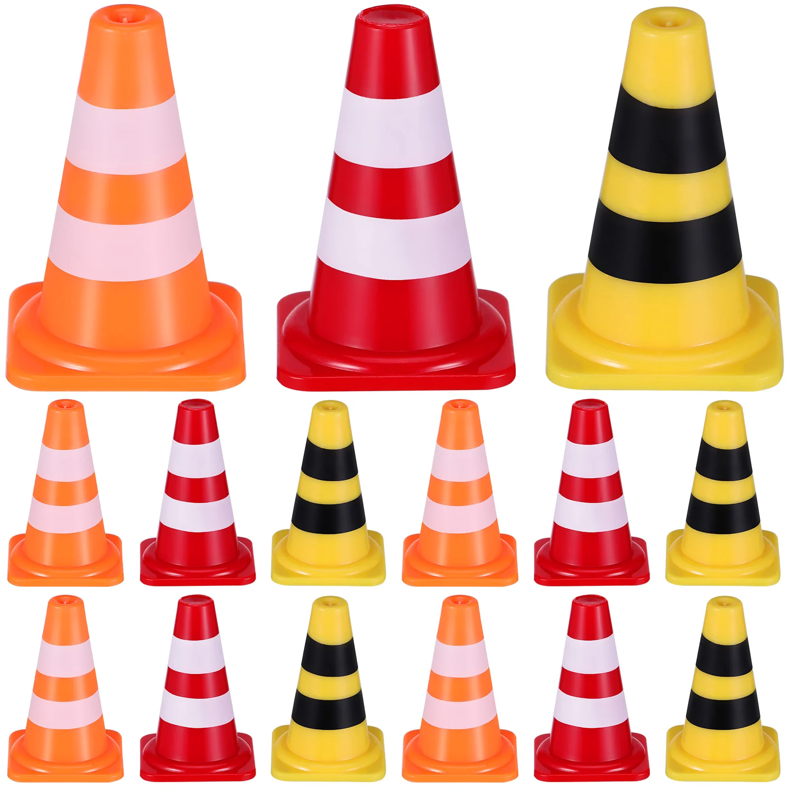 30 Pcs Kids Toys Mini Cones Children Educational Plaything Small Traffic Sign Models Multifunction Signs Street