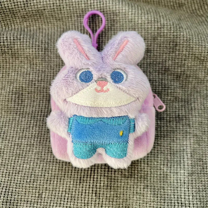 Zootopia-Mini billetera de felpa con llavero, mochila colgante, bolsa de almacenamiento pequeña, bolsa colgante portátil para mujeres y niñas, juguetes de regalo