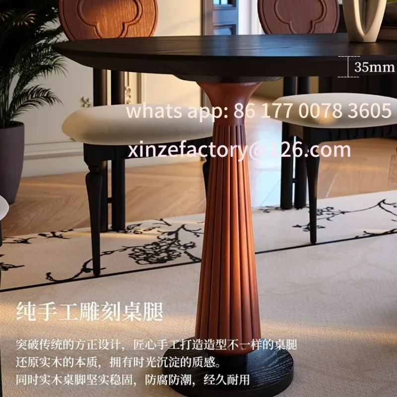 أثاث قابل للتخصيص طاولة طعام وكراسي من الخشب الصلب الفرنسي القديم مزيج من شقة صغيرة لغرفة المعيشة وطاولة طعام مضادة