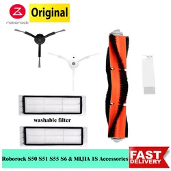 Original Xiaomi Roborock Accessories Filter Mop Cloth Side Brush Main Brush For Mi 1/1S SDJQR01RR/SDJQR02RR S50 S51 S55 S6 S5max