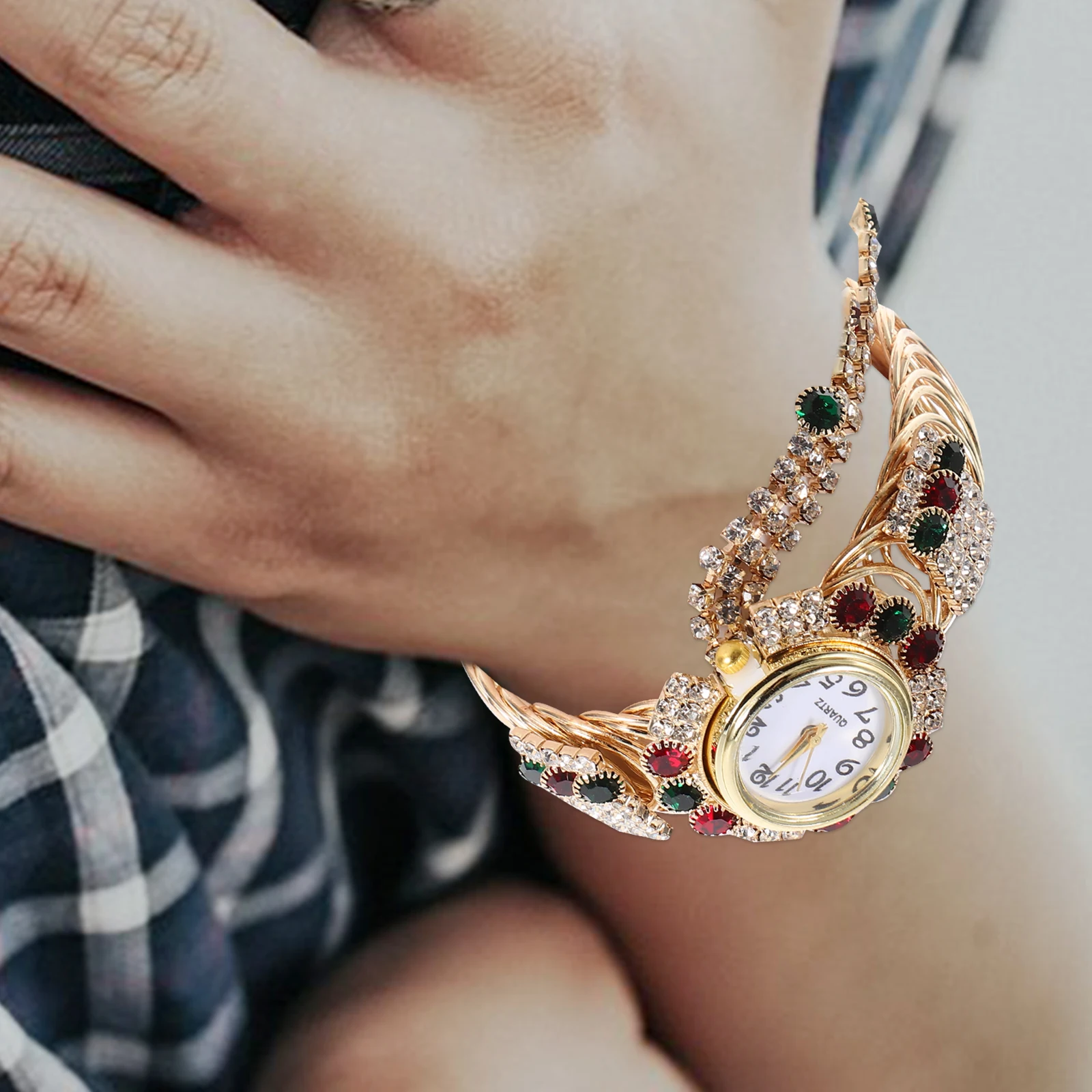 

Ladies Bracelet Watch Quartz Watches for Women Dress Wrist Electronic Alloy Timepiece Fashion Girls Daily Lightweight