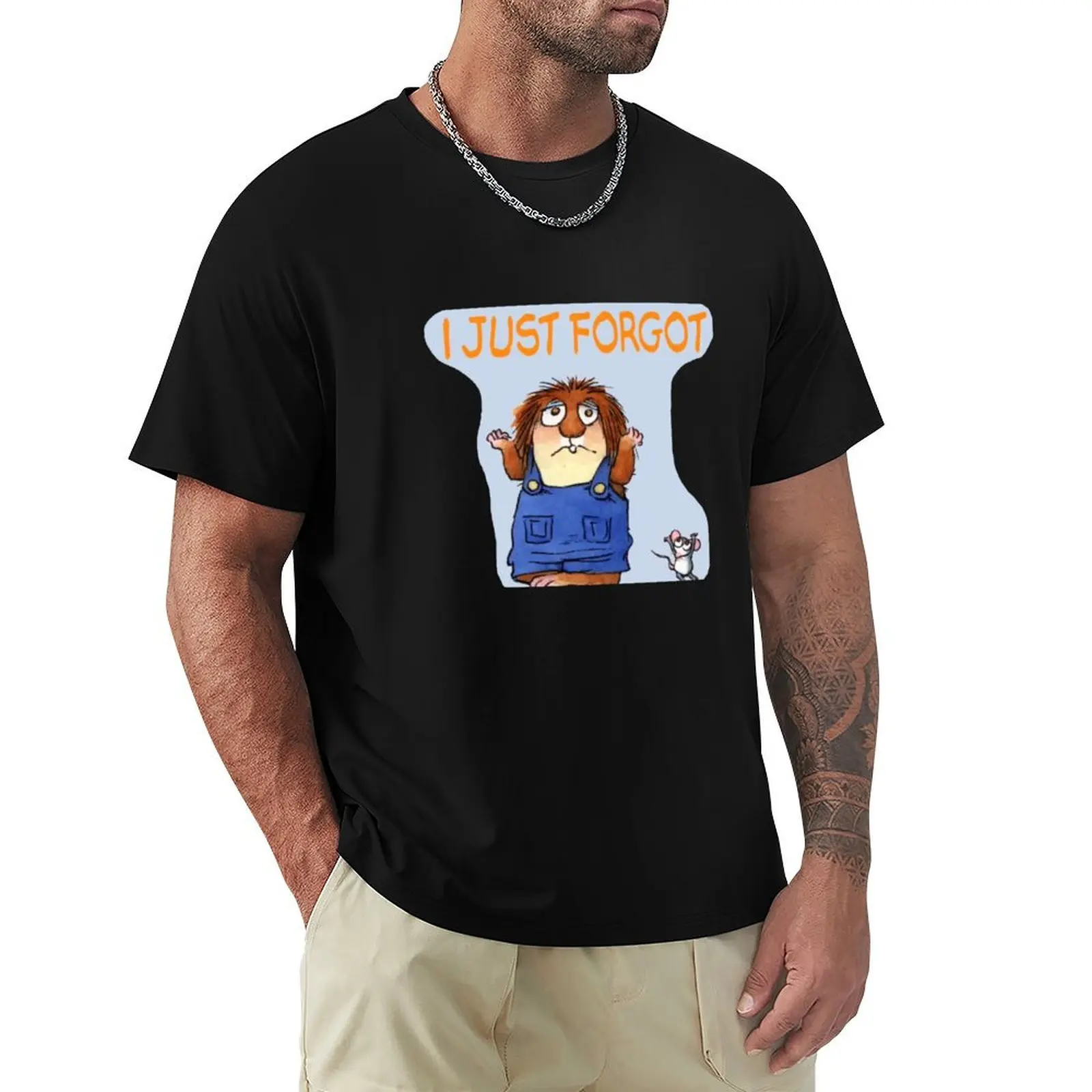 Relatable Little Critter: I just forgot T-Shirt Basic All Season Solid T-Shirt