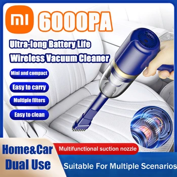 Xiaomi Draadloze Stofzuiger 120W Krachtige Zuigkracht 6000PA Thuis En Auto Dual Use Cleaner Nieuwe Draagbare Handheld Reinigingsmachine