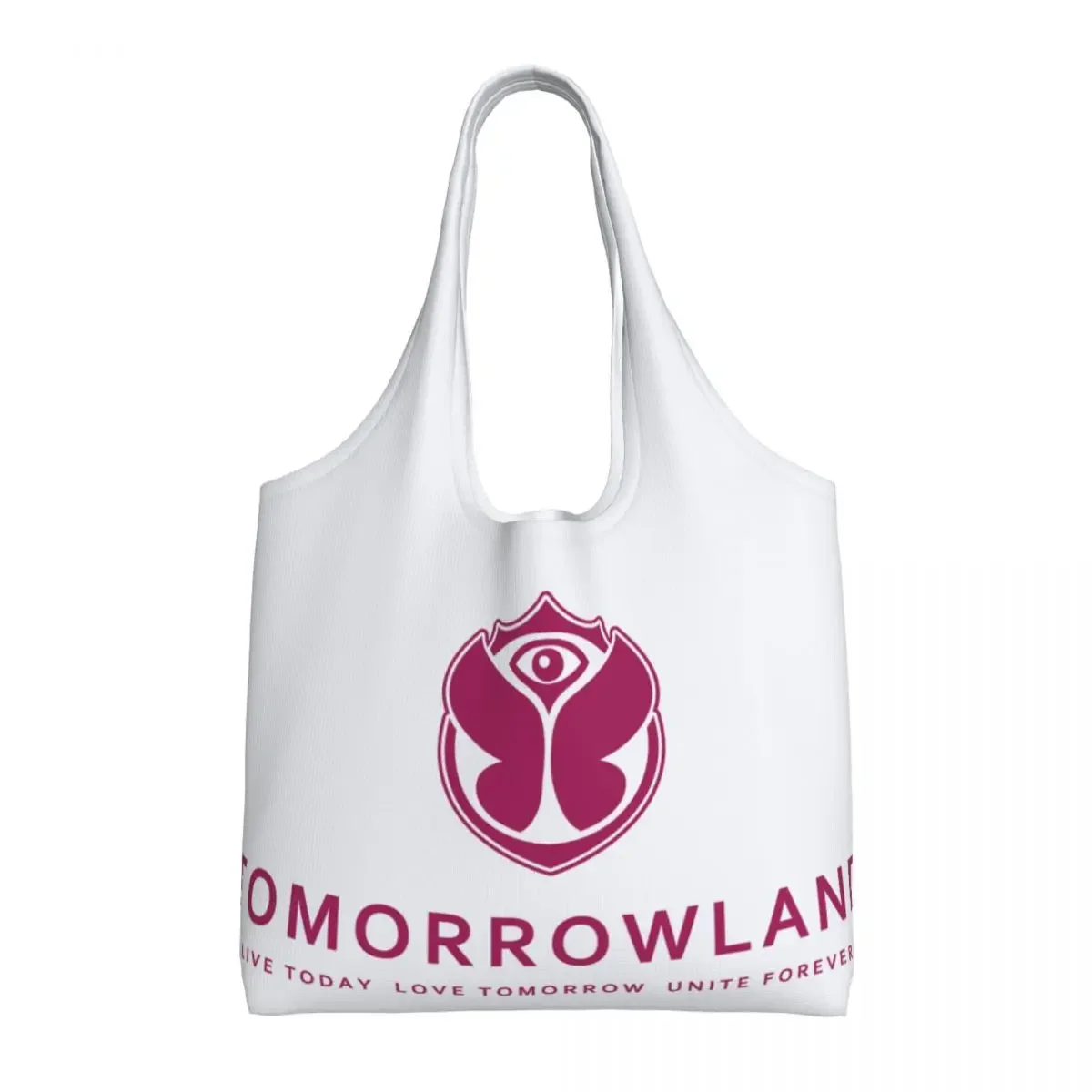 Printed Tomorrowlands Tote Shopping Bags Washable Canvas Shopper Shoulder Belgian Electronic Dance Music Festival Bag Handbag