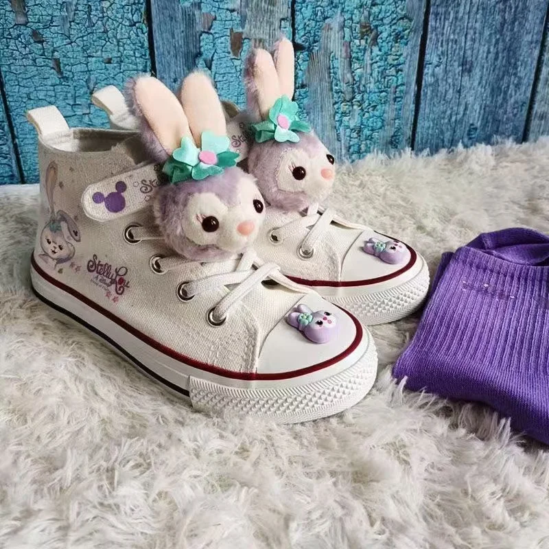 

StellaLou Duffy real photo new drop shipping Girls' Small Fashion white black Children's Cartoon kids child skate causel shoes