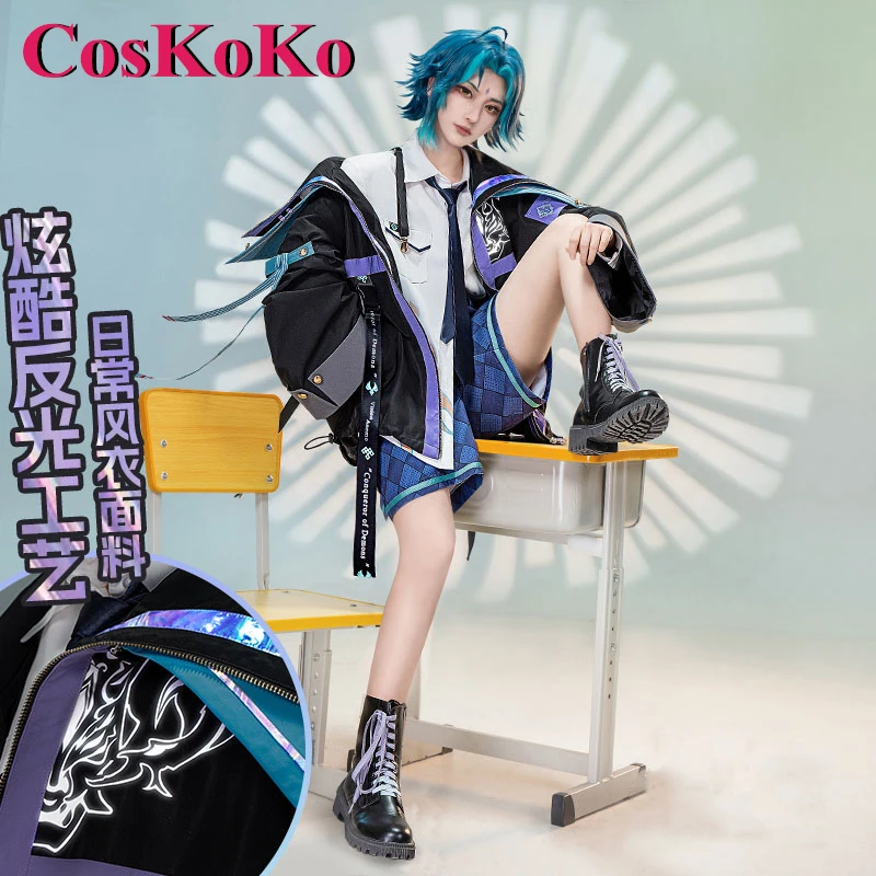 CosKoKo Xiao Cosplay Anime Game Genshin Impact Costume Academy Uniform Derivative Daily Wear Carnival Party Role Play Clothing