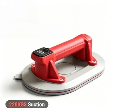 P618B Electric Vacuum Suction Cup Vertical Suction Force:220 KG Measured Pulling Force:170 KG Rubber Handheld Sucker