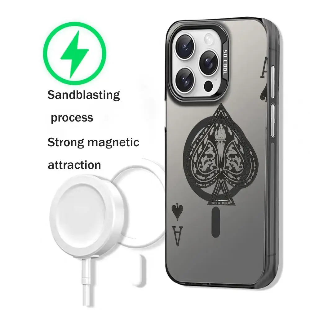 Модный чехол для телефона Ace Of Spades для iPhone 16, 15, 14, 13, 12, 11 Pro Max Mini Plus для IDM Magsafe, чехлы с беспроводной зарядкой