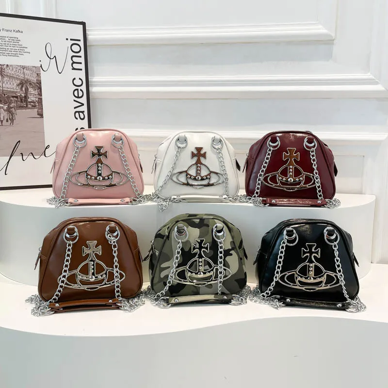 2025 Borsa da bowling unica, borsa sottobraccio alla moda per donna, borsa versatile a tracolla e con manico superiore, elegante e chic