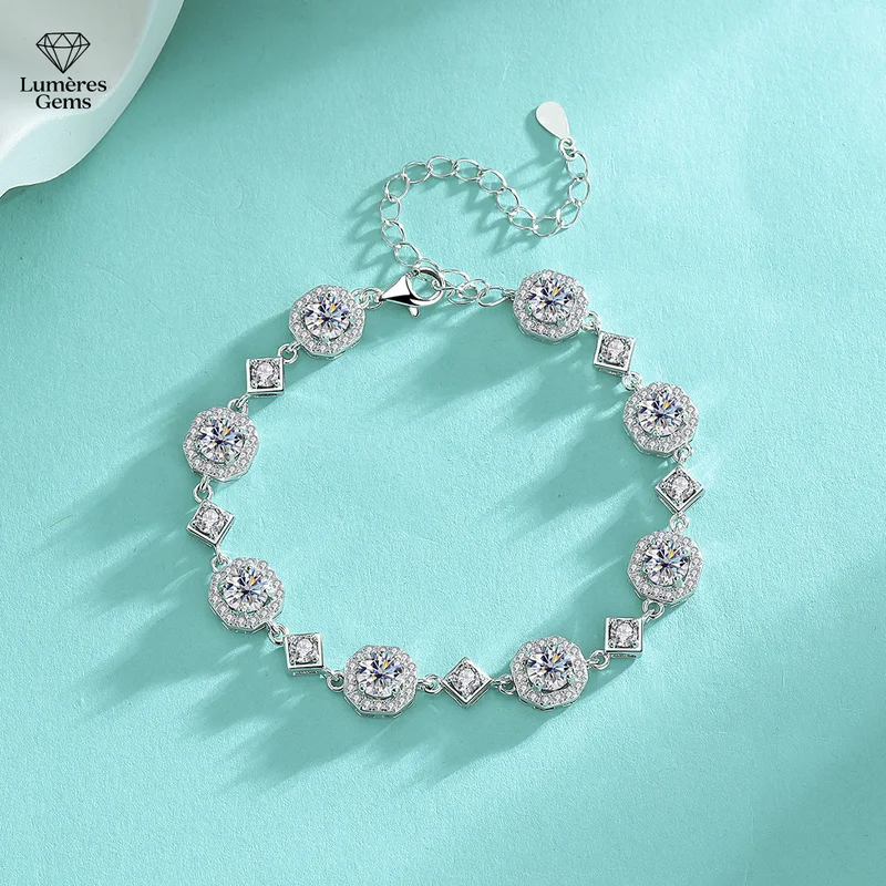 LumièRe Gems Platinum PT950 Morganite Square Necklace - 4 Carats - High-End Luxury Design - Anniversary Gift Best Matching Style