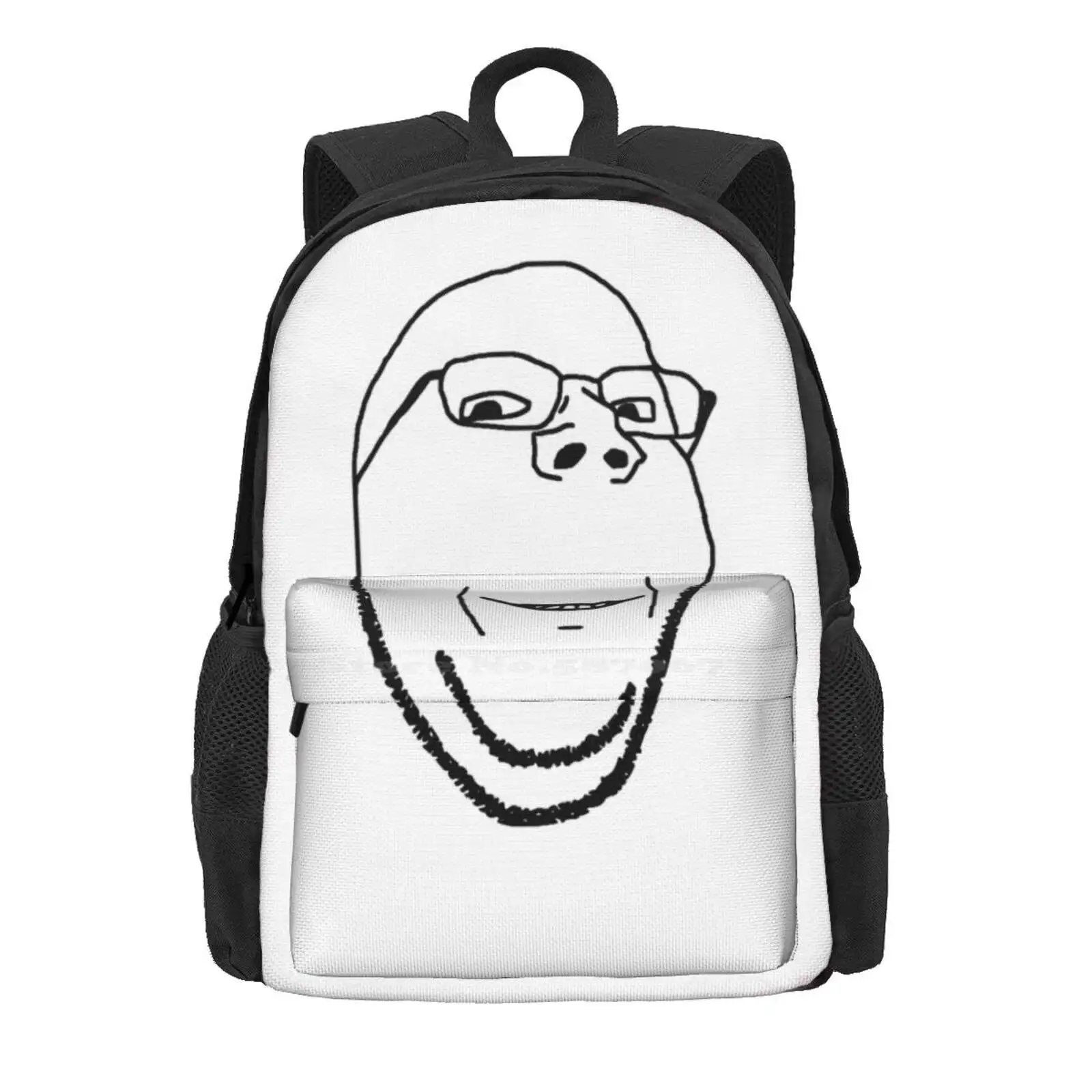 Smiling Wholesome Wojak Soyjak Hot Sale Schoolbag Backpack Fashion Bags Wojak Meme Soyboy Soylent Glowposting Nsa Cia Soy Boy