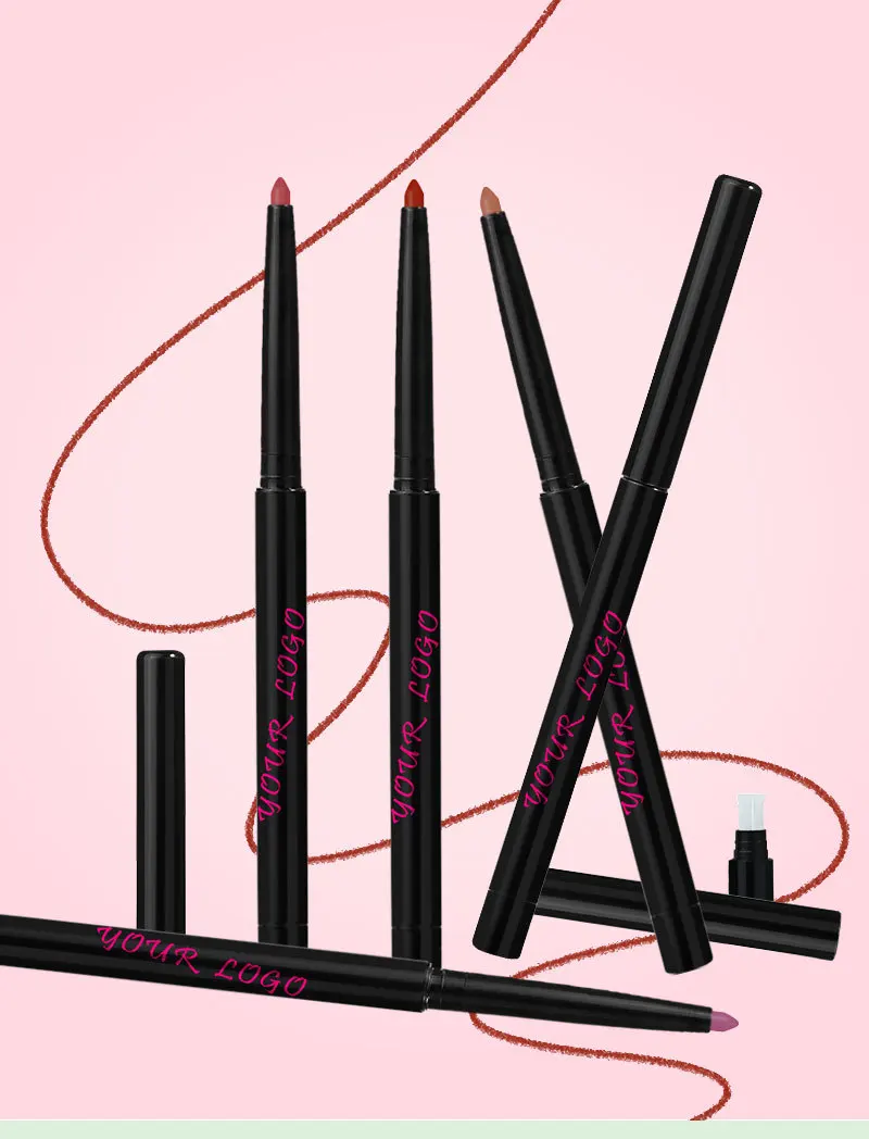 Etichetta privata senza LOGO, matita per labbra impermeabile, temperamatite, matita per trucco opaca