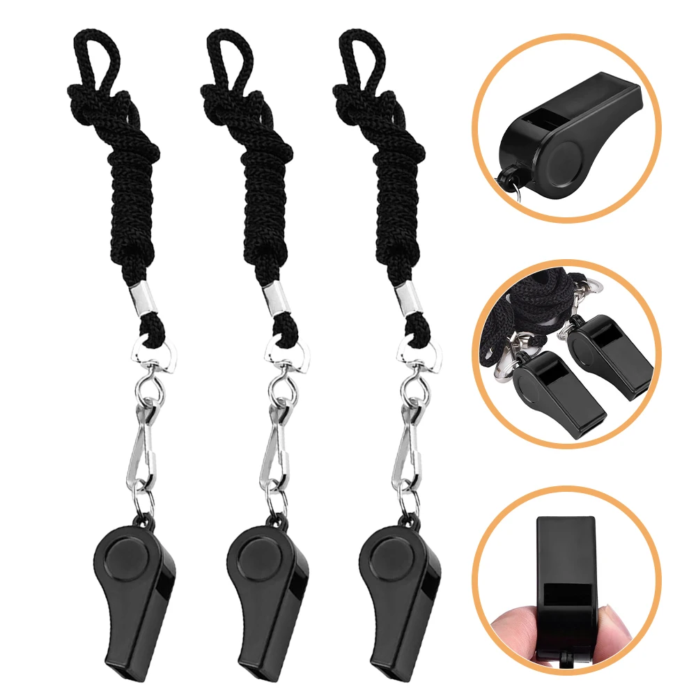 

3 PCS Hanging Neck Referee Whistle Child Lanyard Abs Football Training Equipment