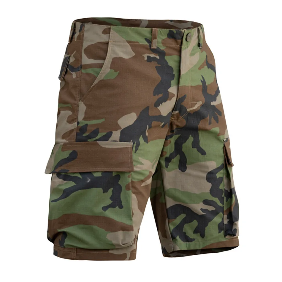 Outdoor Camouflage Military Shorts Street Hip-hop Trend Cargo Short Pants Multi-pocket Tactical Commuter Men\'s Sports Shorts