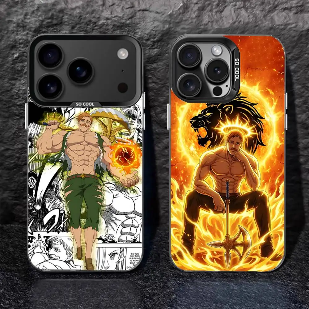 

Comics E-Escanor Arrogant Black Matte Shockproof CoverPhone Case For iPhone 17,16,15,14,13,12,11,Pro,Max,Plus