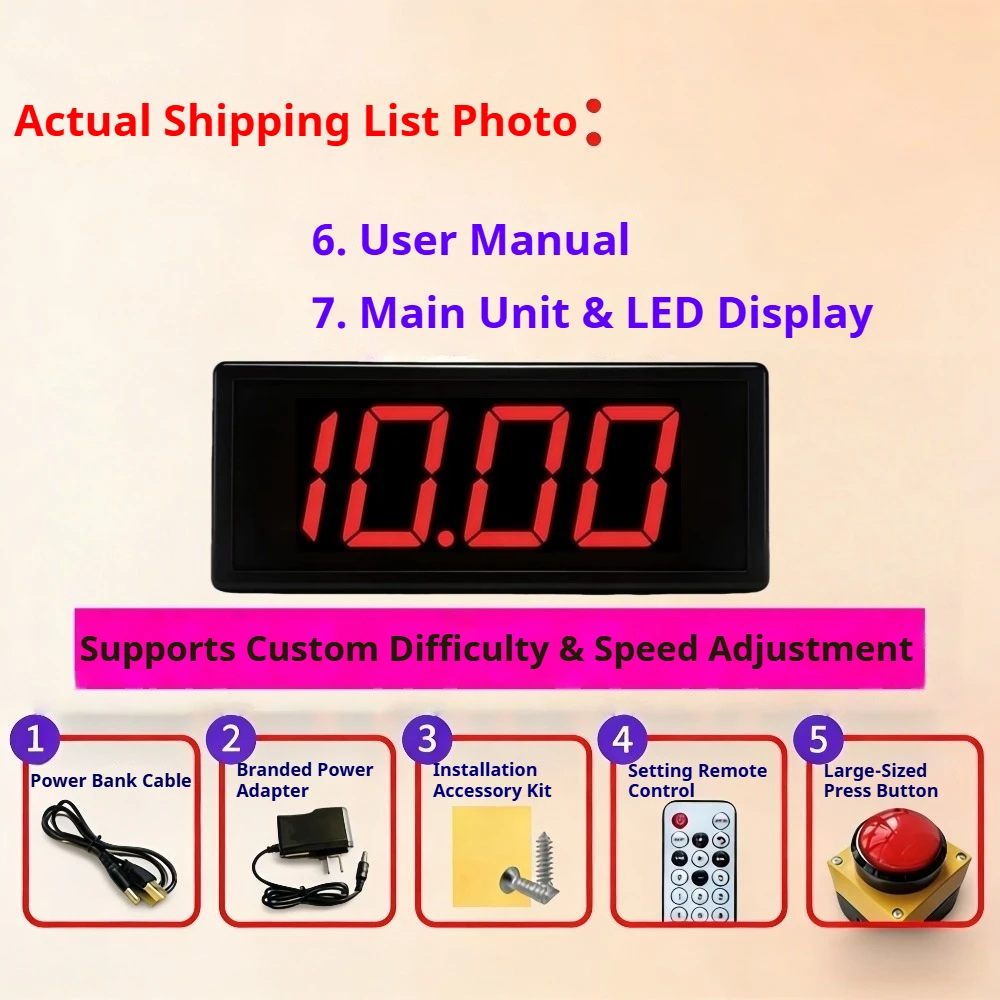 

Светодиодный цифровой таймер обратного отсчета на 10 секунд для акций в магазинах и анализа трафика