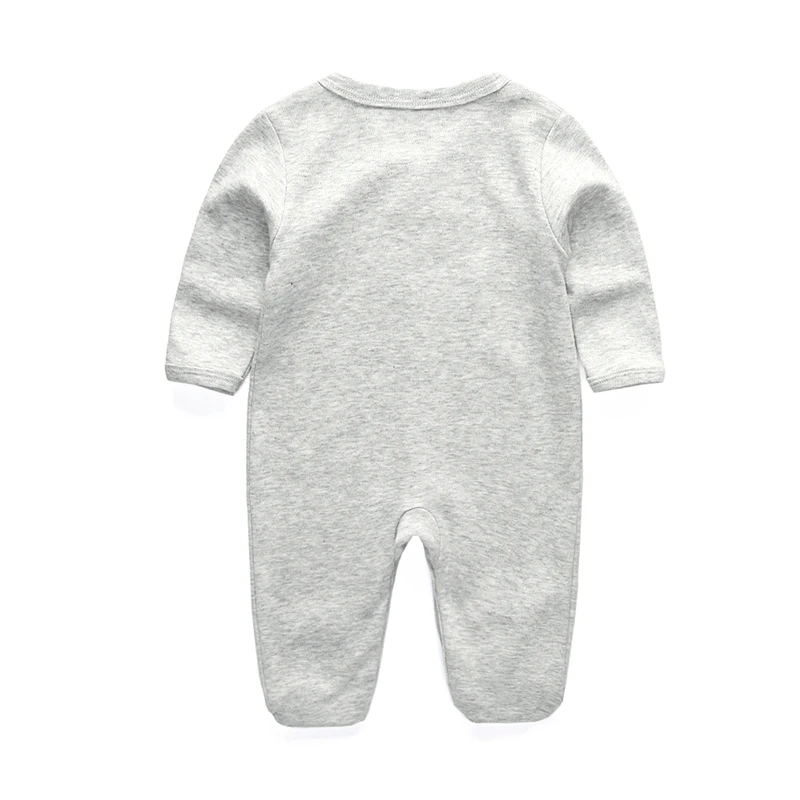 Kiddiezoom Fashion Grey Cloud Print Unisex Long Sleeve Baby Boy Girl Rompers Soft 100%Cotton Newborn Jumpsuits Infants Clothing